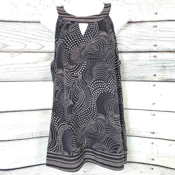 EST. 1946 Women’s Navy White Dot Print Sleeveless Blouse Top L - Picture 2 of 10